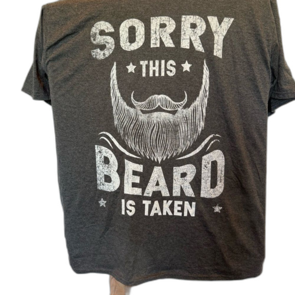 NWOT Port & Company Ringspun Men's Tee Shirt XL Sorry This Beard is Taken - Picture 2 of 4